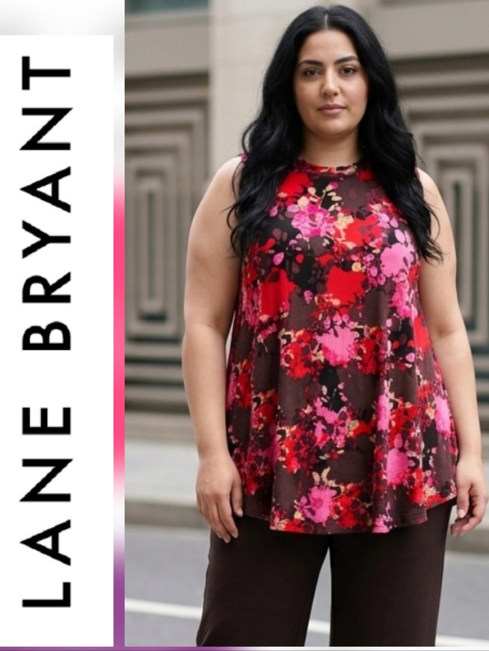 Lane Bryant Floral Print Flowy Blouse
